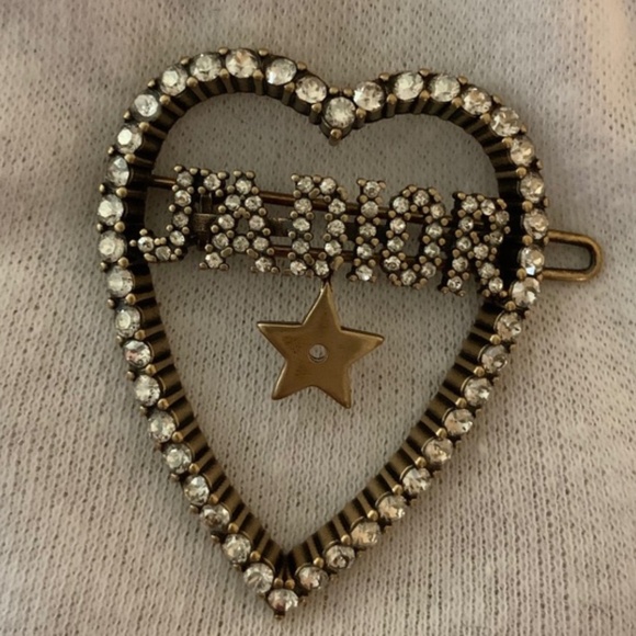 DIOR Crystal J'Adior Heart & Star Signature Barrette - Picture 3 of 6